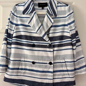 Banana Republic Blue and Gray Striped Blazer